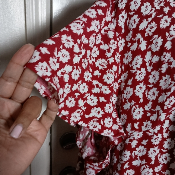 Agnes Orinda Women's Retro Ditsy Floral Short Sleeve Blouse Size 4X - Picture 5 of 10